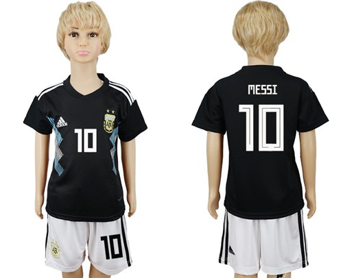 Argentina #10 Messi Away Kid Soccer Country Jersey